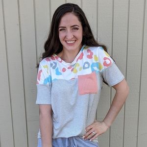 Rainbow Leopard Print Tee